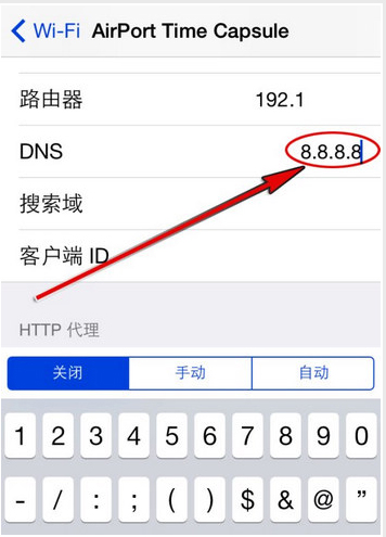 iOS修改DNS服务器